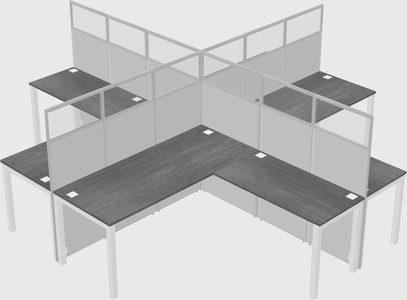 Shared l-shaped cubicles
