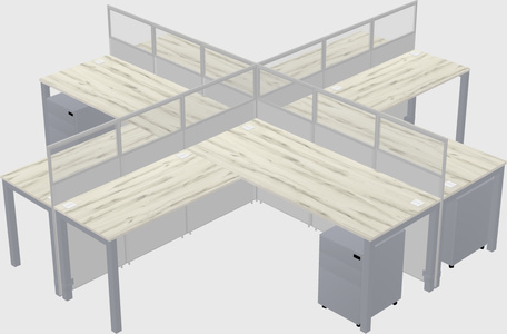 Shared l-shaped cubicles