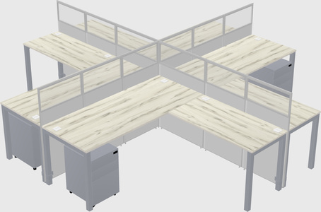 Shared l-shaped cubicles