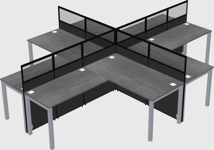 Shared l-shaped cubicles