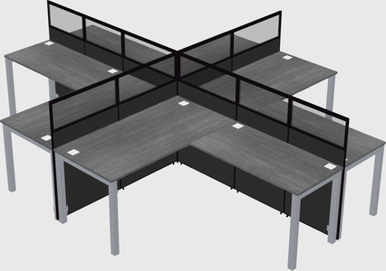 Shared l-shaped cubicles