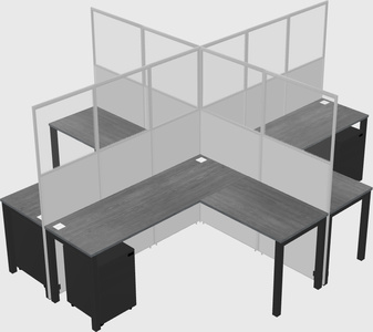 Shared l-shaped cubicles