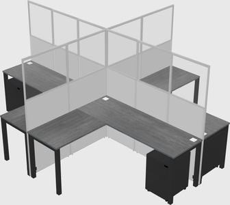 Shared l-shaped cubicles