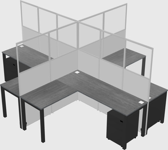 Shared l-shaped cubicles