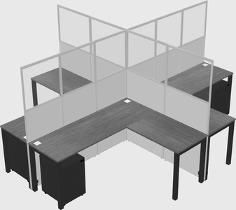 Shared l-shaped cubicles