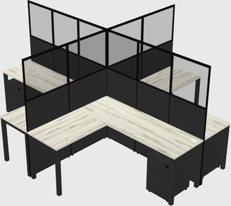 Shared l-shaped cubicles