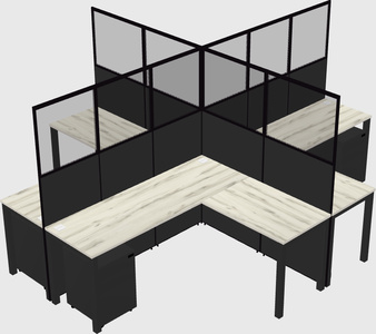 Shared l-shaped cubicles