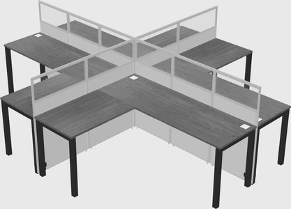Shared l-shaped cubicles