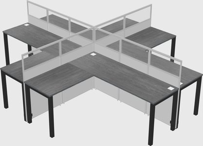 Shared l-shaped cubicles