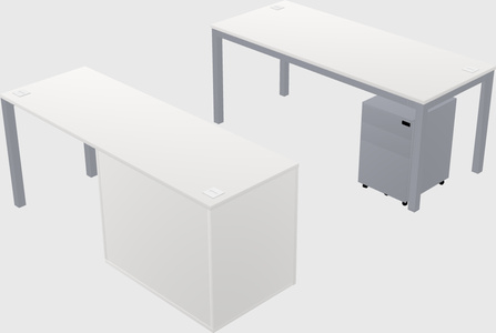Parallel desk + cabinet
