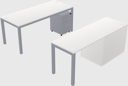 Parallel desk + cabinet