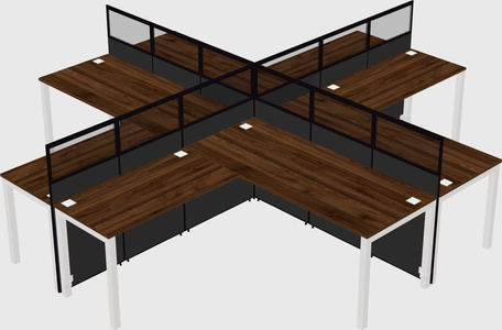 Shared l-shaped cubicles