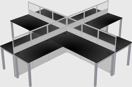 Shared l-shaped cubicles