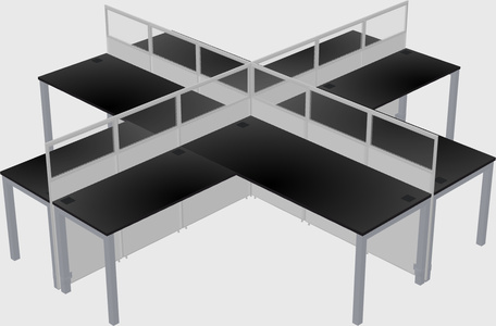 Shared l-shaped cubicles
