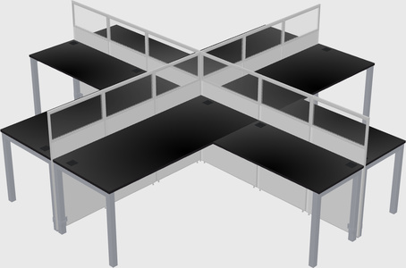Shared l-shaped cubicles