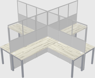 Shared l-shaped cubicles