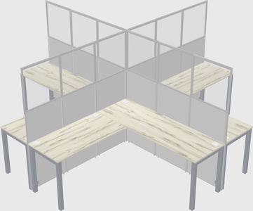 Shared l-shaped cubicles