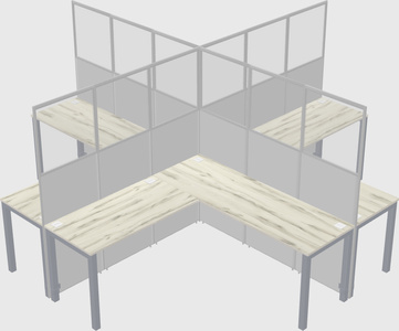 Shared l-shaped cubicles