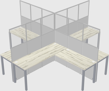 Shared l-shaped cubicles