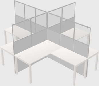 Shared l-shaped cubicles