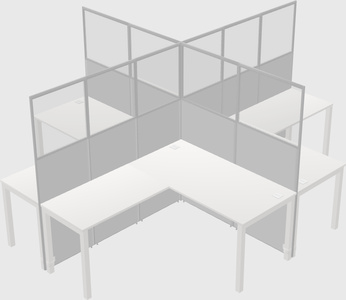 Shared l-shaped cubicles
