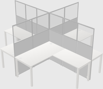 Shared l-shaped cubicles