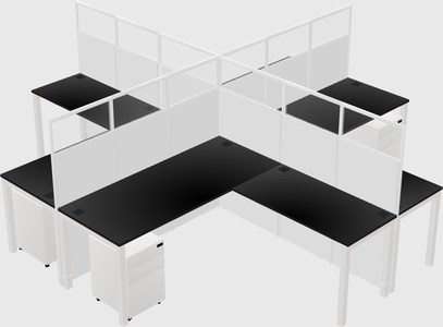 Shared l-shaped cubicles