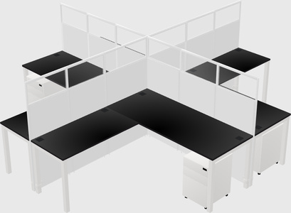 Shared l-shaped cubicles