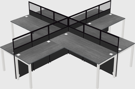 Shared l-shaped cubicles