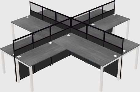 Shared l-shaped cubicles