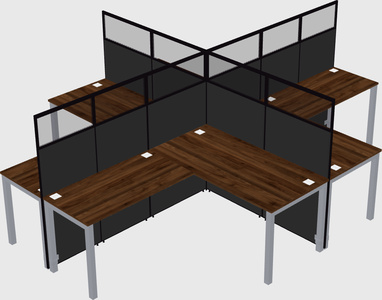 Shared l-shaped cubicles