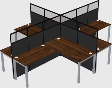 Shared l-shaped cubicles