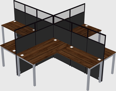 Shared l-shaped cubicles