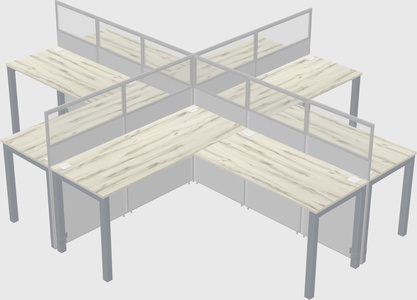 Shared l-shaped cubicles