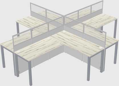 Shared l-shaped cubicles
