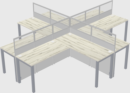 Shared l-shaped cubicles