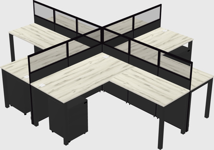 Shared l-shaped cubicles
