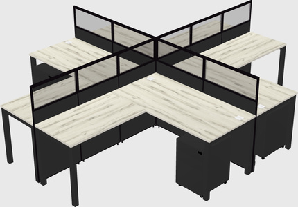 Shared l-shaped cubicles