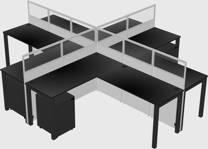Shared l-shaped cubicles