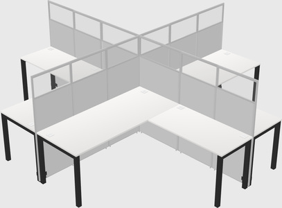 Shared l-shaped cubicles