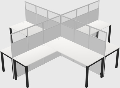 Shared l-shaped cubicles