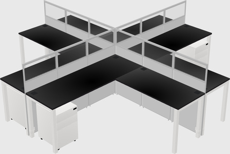 Shared l-shaped cubicles