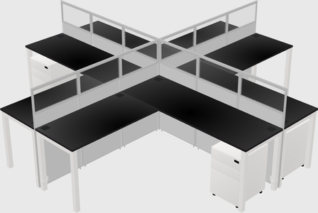 Shared l-shaped cubicles