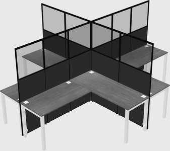 Shared l-shaped cubicles