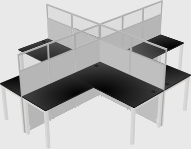 Shared l-shaped cubicles