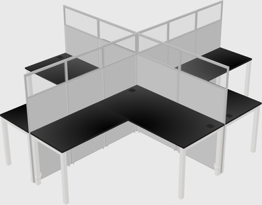 Shared l-shaped cubicles