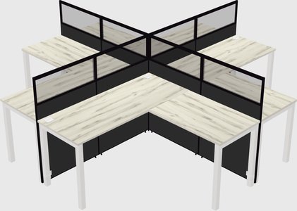 Shared l-shaped cubicles
