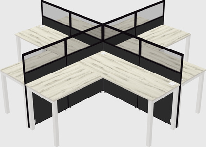 Shared l-shaped cubicles