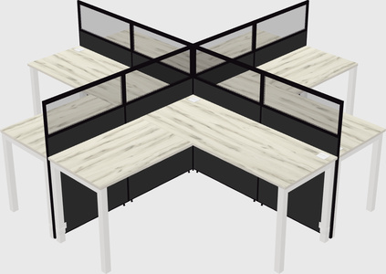 Shared l-shaped cubicles
