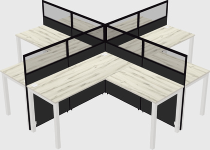 Shared l-shaped cubicles